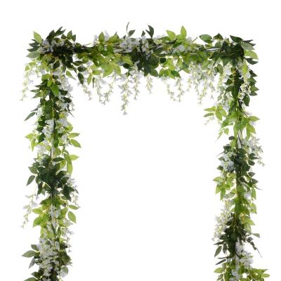 China Artificial Flower Vine Hanging Wisteria Flower for Wedding Decoration for sale