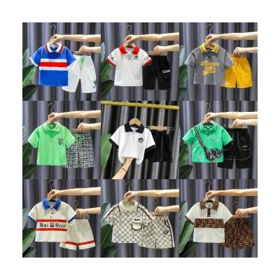 China Wholesale Vintage Kids Clothes Short Sleeve Baby T-shirt and Pants Boys Girls Clothing Children Sets Summer Children's Cotton Suit for sale