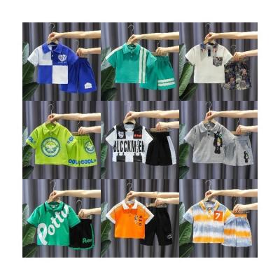 China Wholesale Low Price Vintage Kids Clothes Short Sleeve Baby T-shirt Pants Girls Boys Cotton Clothing Kids Sets Summer Children's Suit for sale