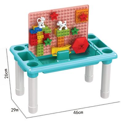 China Construction Toy Multifunctional Early Education Children Puzzle Build Up Wooden Table Farm for sale