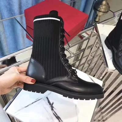 China Massage Wholesale Fashion Leather Luxury Black Custom Designer Ankle Platform Women'S Boots Lace Up Ankle Boots Women Ladies Shoes for sale