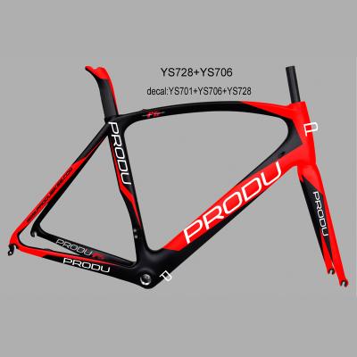 China Road Bikes New Version Racing 2 Aero Bicycle Frame Red And Black Compatible Di Bike FM098-V2 Carbon Road Frame for sale