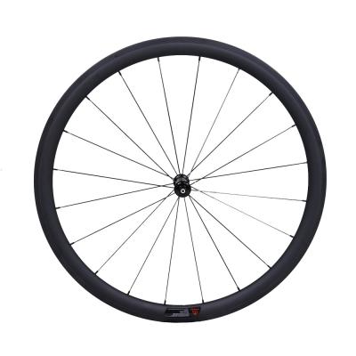 China Carbon fiber road racing bike wheel 38mm sapim spoke carbon high profile wheel set for sale