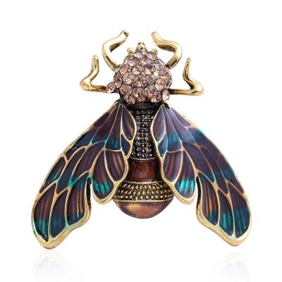 China New Fashion Environmentally Friendly European And American Falang Oil Drop Insect Brooch for sale