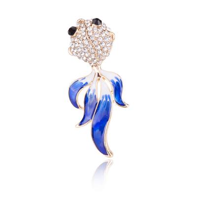 China ALLOY Fashion Jewelry Animal Goldfish Pearl Brooches For Kids for sale