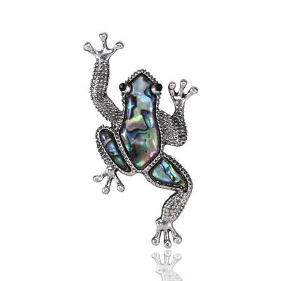 China Fashion Luxury Baroque Natural Shell Frog Brooch Environment Friendly for sale