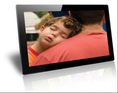 China Plastic Case Black / White Electronic Picture Frame Wireless Wall Mounting 18.5 Inch for sale