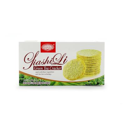 China Semi-hard green tea normal fortune cookie snack JIASHILI cookies (green tea cookie) for sale