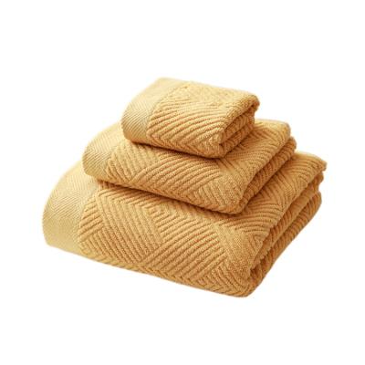 China QUICK DRY wholesale cotton embroidery logo soft absorbent towel set of 3 for adult for sale