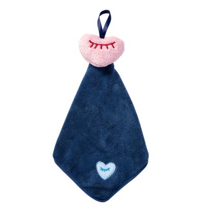 China Universal Hanging Absorbent Thickened Cute Hand Towel Safe For Toilet Bathroom Children for sale