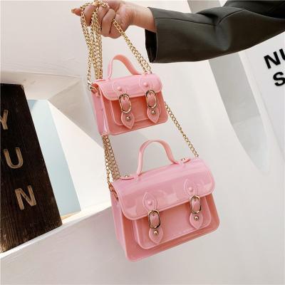 China Retro fashion texture lady bag 2021 new fashion spring chain purses and handbag shoulder messenger PVC bag for sale