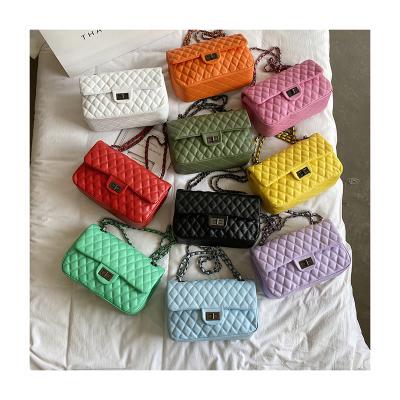 China 2021 New Fashion Lady Korean Casual Lattice Chain Shoulder Cross - PU Mini Ladies Crossbody Bag Leather Body Bag Fashion Design for sale