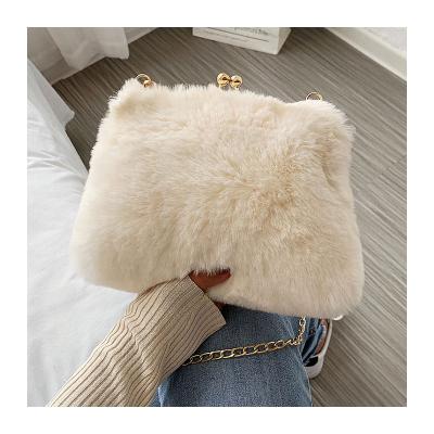 China 2021 New Fashion Winter Hot Trend Fashion Ladies Handbags Girls Cross - Body Shoulder Faux Fur Purses And Handbags For Women for sale