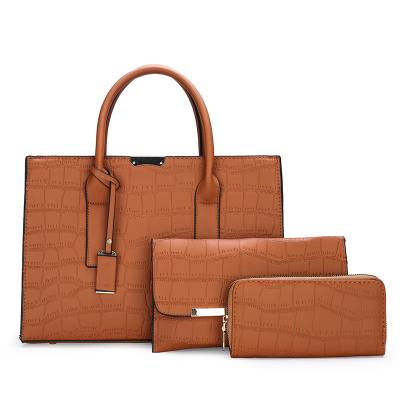 China Wholesale Famous Fashion Designer Women Shoulder Bags Lady Leather 3 Piece Shoulder Handbag Sets for sale