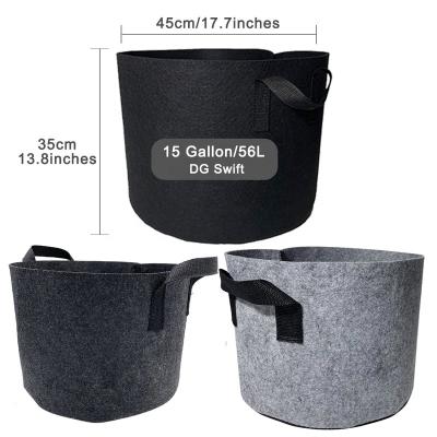 China BSCI Dropshipping 15 Gallon Growbag Plant Nursery Cloth Grow Bag Cloth Felt Seedling Plant Nursery Growing Pots Bag Cloth Potted Plant Bag for sale