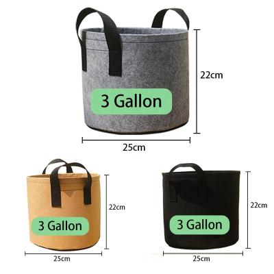 China BSCI Fast Delivery Round Black Gray Tan Cloth Pots 3 5 10 Gallon Cheap Garden Pots Sowing Bags Cloth Pots Potato Plant Grow Bags for sale