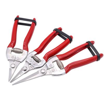 China Red Hand Held Garden Shear Pruner Pruner Scissors Anvil Handle Pruner Clippers Pruner Scissors Anti-Slip Butt Pruning Scissors Tools for sale