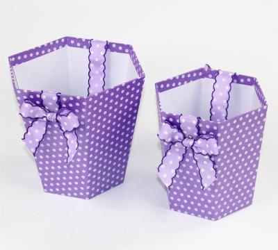 China Handmade Wholesale Custom Empty Gift Basket Box For Wedding Flower for sale