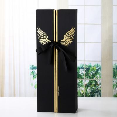 China Handmade Luxury Two Doors Flower Paper Gift Box With Ribbon for sale