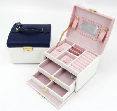 China Handmade luxury multifunctional portable jewelry box for dowry for sale