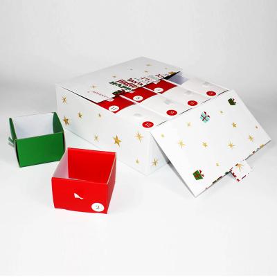 China Beautiful Advent Calendar Fashionable Gift Box with 12 Drawers for Christmas Day for sale