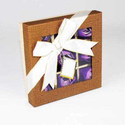 China Handmade Candy Paper Cardboard Chocolate Packaging Gift Boxes With Clear Lid for sale