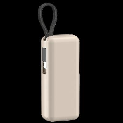 China Factory Wholesale Convenient OEM Customized 5000mah 10W Slim Integrated Cable Mobile Power Bank for sale