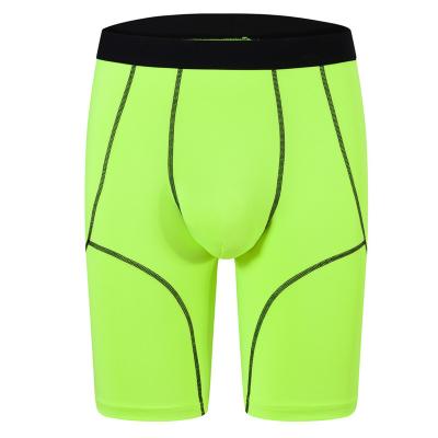 China Green Color Anti-static Fluorescent Men's Long Boxers Breathable Underwear for sale