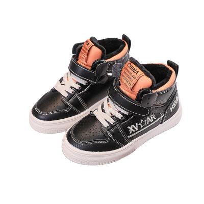 China 2023 new tall cotton to medium top plus velvet cotton warm middle-aged shoes and big children's sports shoes 24-37 for sale