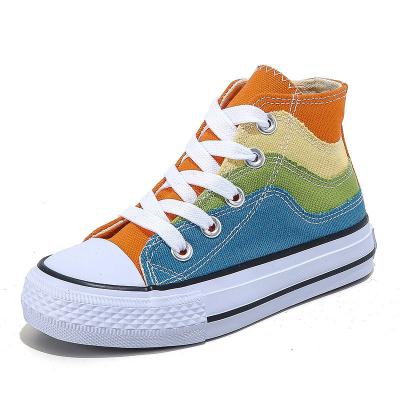 China 2023 unique fashionable high top soft canvas kids sports shoes shoes wholesale kids school casual walking sneakers 25-37 for sale