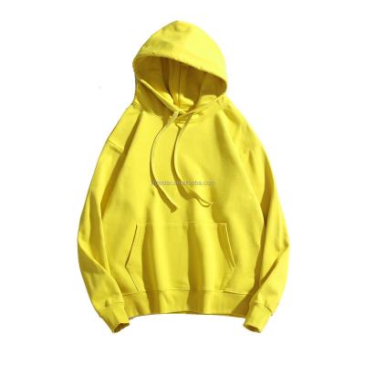 China Windproof Autumn And Winter 2021 Men And Women Sweater 380g Cotton Solid Color Candy Color Loose Thick Hoodie for sale