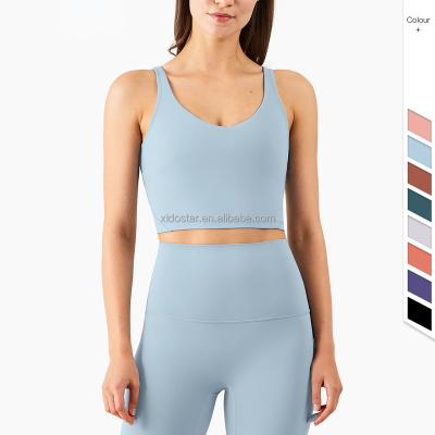 China New QUICK DRY spring and new bare v-neck dummies summer back vest women's yoga fitness gathering sports invest for sale