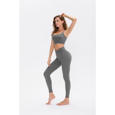 China Breathable Summer Yoga Quick Dry Leggings Set High Elastic Nylon Gym Wear Fitness Clothing Set For Women 12726 12360 for sale