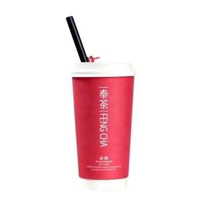 China Recyclable 10oz 12oz 16oz Customized Logo Paper Hot Cups Disposable Paper Double Wall Ripple Coffee Cups for sale