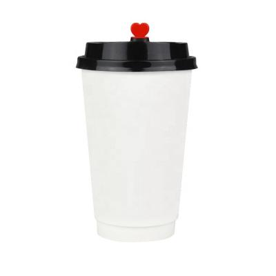 China Biodegradable Wholesale Custom Double Wall Paper Cup Disposable White Paper Coffee Cups With Lids for sale