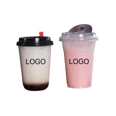 China Customize design to satisfy personal requirements Factory Custom Plastic Clear Ice Coffee PET Plastic Cup Wholesale Disposable Drinks Tea Cups for sale