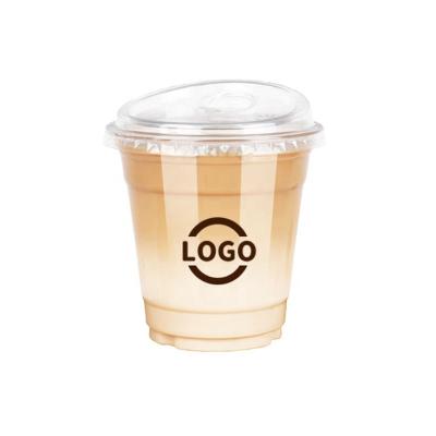 China Customize design to satisfy personal requirements Custom Logo Plastic Ice Coffee Flat Cup U Shape 500ml 700ml Disposable PET Plastic Cup With Dome Lid for sale