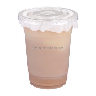 China Customize design to satisfy personal requirements PET Plastic Ice Coffee Cup Customized Tea Cups with Sipping Strawless Dome Flat Lids for sale