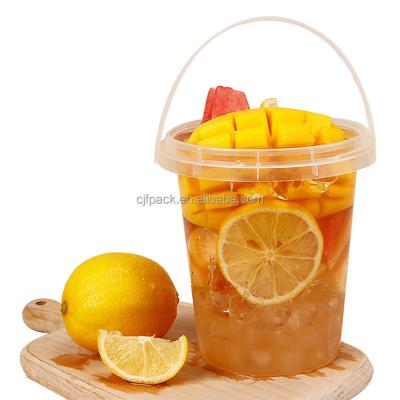 China Customize design to satisfy personal requirements Factory Disposable Plastic PP Bucket Big Cup Fruit Tea Drinks 500ml 750ml 1000ml Hard Clear Cups for sale