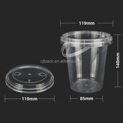 China Customize design to satisfy personal requirements Factory Custom Plastic PP Bucket with Handle 16oz 24oz 32oz Fruit Tea Drinks Hard Clear Cups for sale