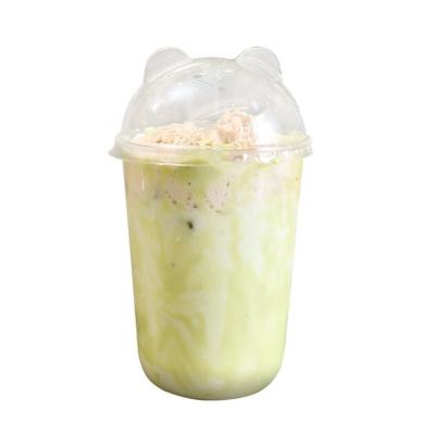 China Customize design to satisfy personal requirements Wholesale Factory Custom PP Plastic Cold Drinks Boba Cup 500ml 700ml Disposable Soft Blister Flat Cup for sale