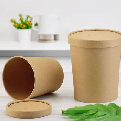 China Disposable Biodegradable Disposable Paper Takeaway Food Box Container Craft Paper Salad Food Box for sale