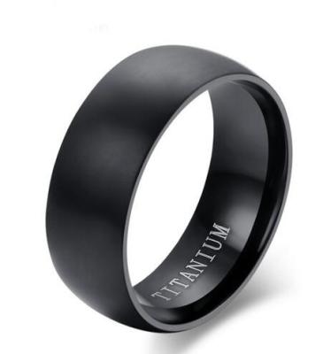 China Pure simple titanium ornaments European and American fashion men's domed ring classic black titanium ring for sale