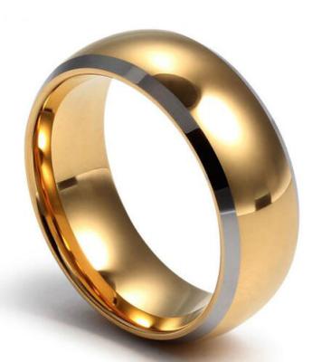 China Wholesale Fashionable Mens Rounded Edge Tungsten Gold Comfort Fit Rings for sale