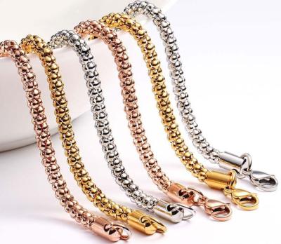 China CLASSIC Hot Wholesale Custom Popcorn Sales Stainless Steel Chain Necklace for sale