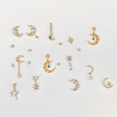 China Cute and fresh romantic simple set of earring popular universe MuXi star and moon series butterfly earring set for sale