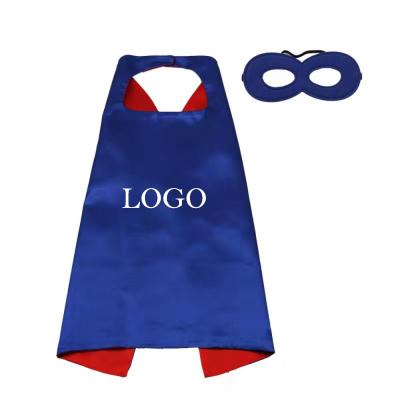 China Custom Polyester 70cm*70cm OEM Logo Kids Superhero Caps And Masks for sale