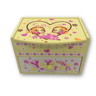 China Receiving /decorating Korean version wooden jewelry box, dressing box, cartoon animation bracelet gift for sale