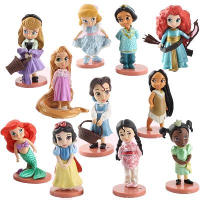 China Cartoon Toy 11pcs/set Anime Mini Princess Cake Topper Mermaid Action Number SnowWhite for sale