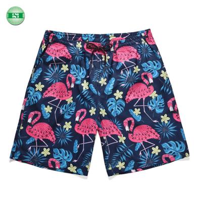 China QUICK DRY Custom Print Beach Flamingo Polyester Panel Short Quick Dry Shorts For Men for sale